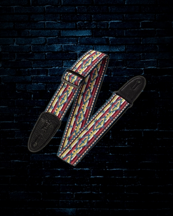 Levys 2" Print Series Jacquard Weave Guitar Strap - Red/Yellow/Blue