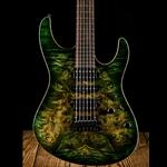 Suhr Modern Custom Waterfall Burl Maple/Genuine Mahogany - Faded Trans Green Burst