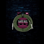 Ernie Ball 18' Braided Straight to Angle Instrument Cable - Black/Green