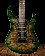 Suhr Modern Custom Burl Maple/Mahogany - Faded Trans Green Burst