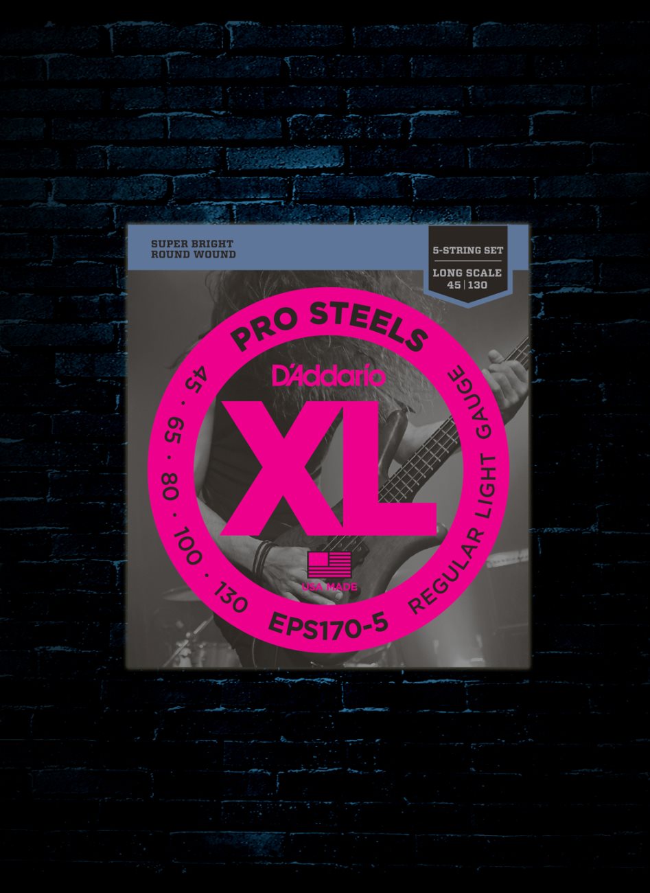 D'Addario EPS170-5 XL ProSteels Bass Strings - 5-String Light (45