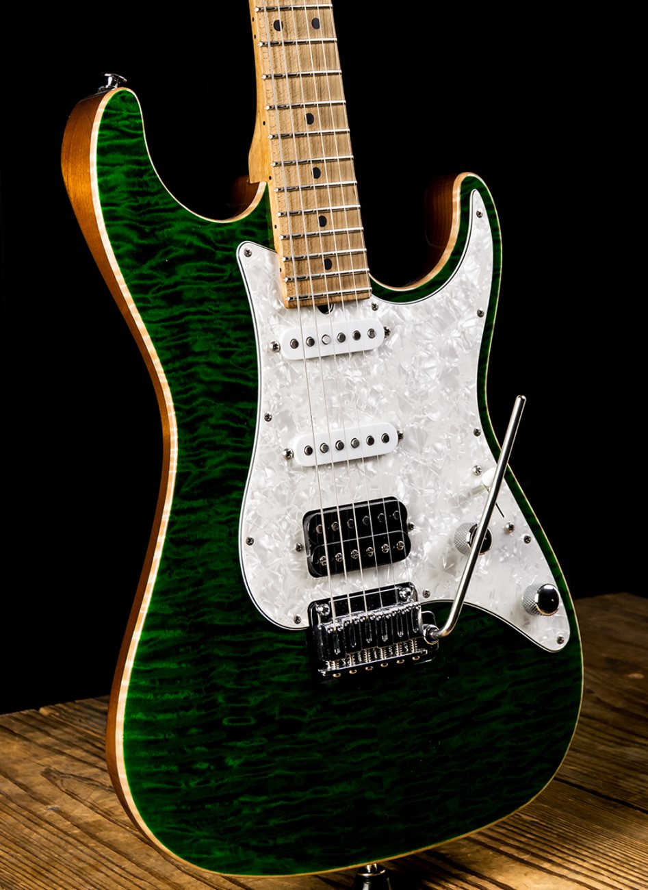 Suhr Standard Custom Quilted Maple/Roasted Maple - Trans Green