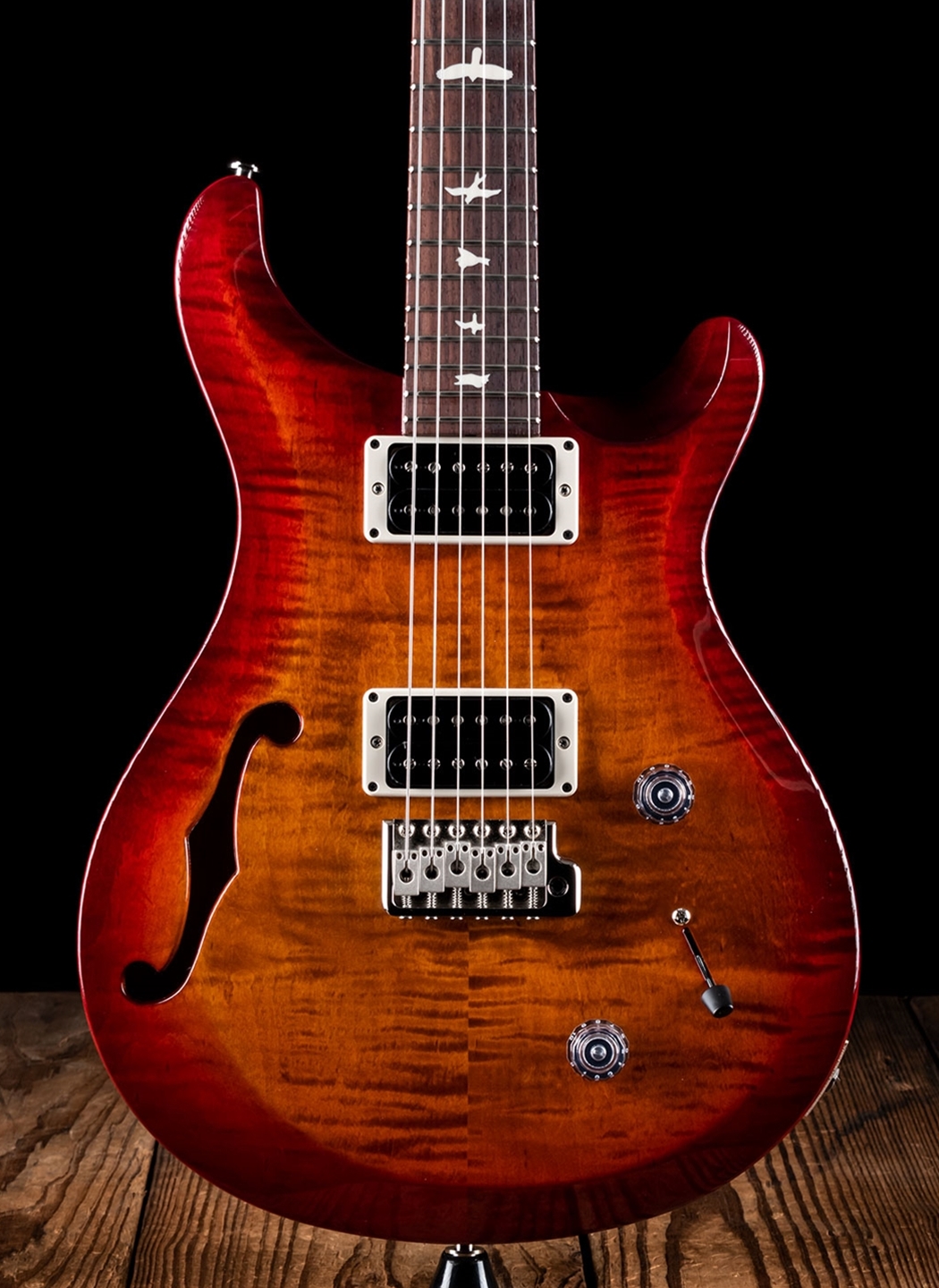 prs s2 custom 22 semi hollow dark cherry sunburst