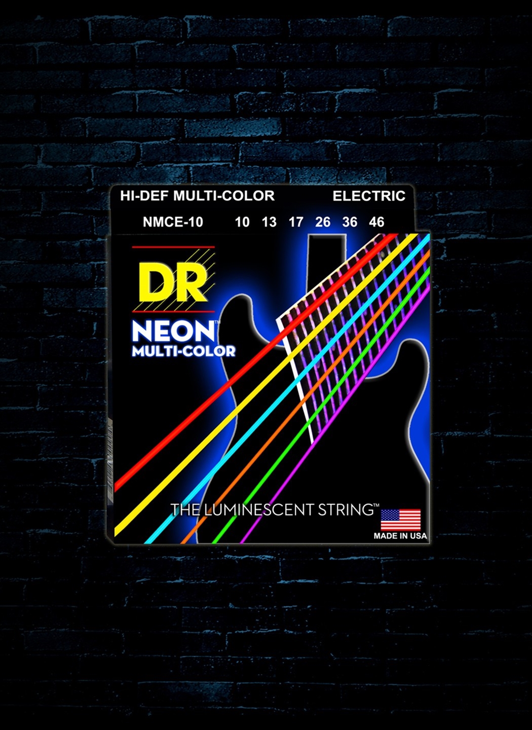 DR NMCE 10 K3 NEON Multi Color Electric Strings Medium 10 46