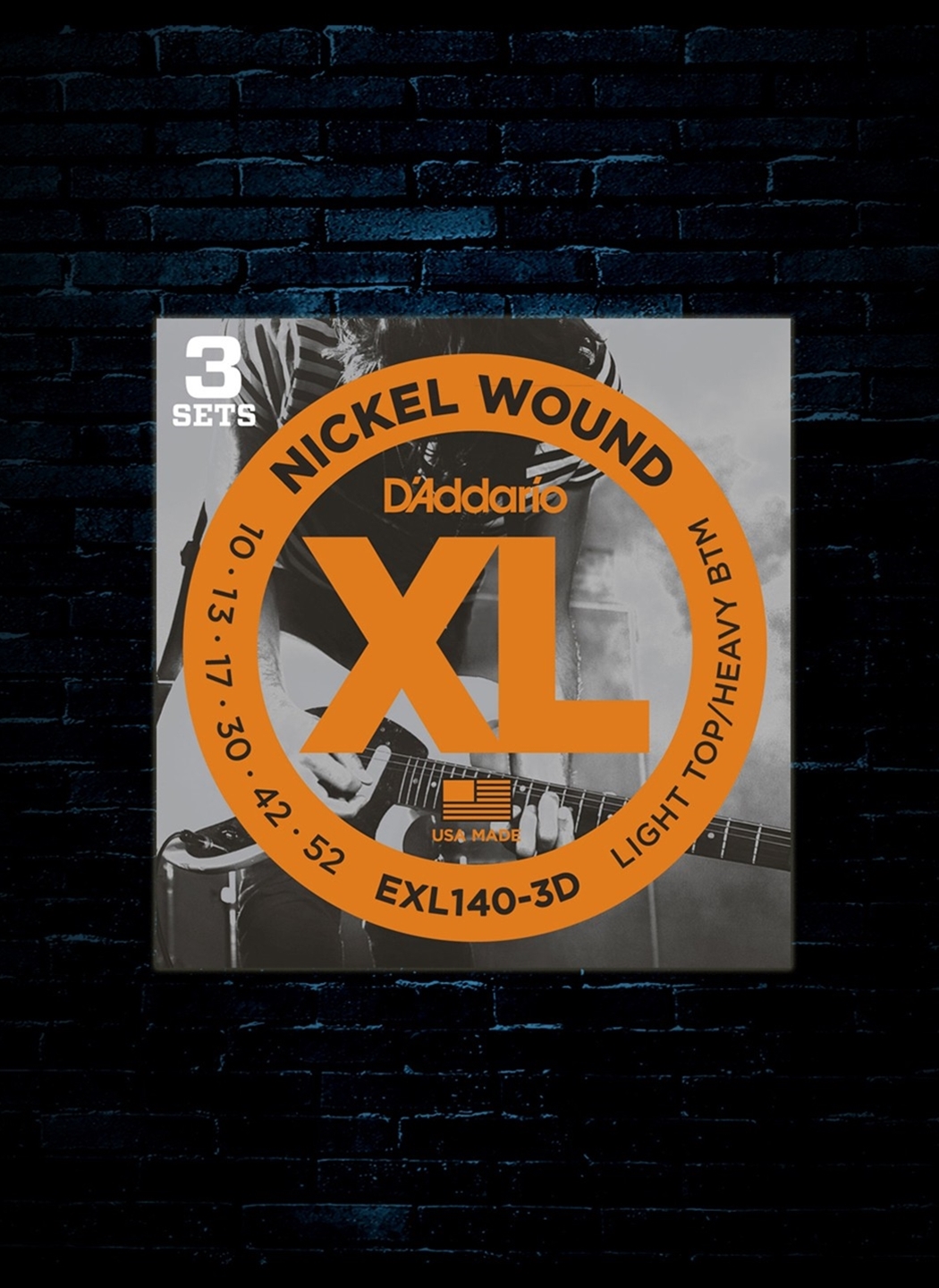 D Addario EXL140 XL Nickel Wound Electric Strings 3 Pack Light