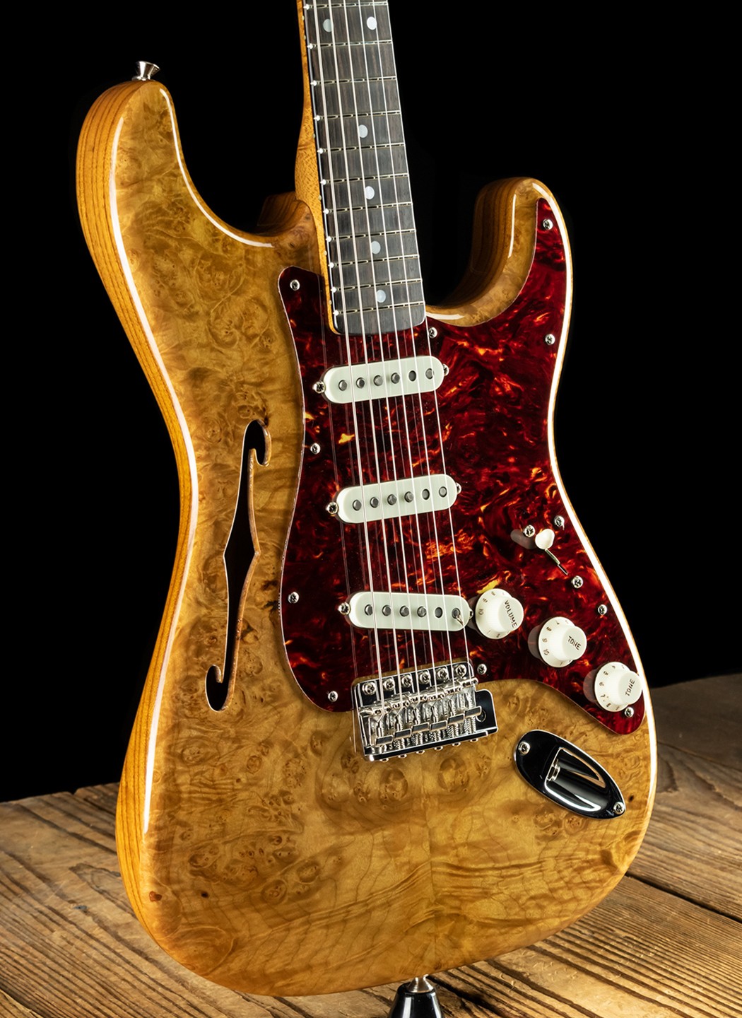 Fender Custom Shop Artisan Maple Burl Thinline Stratocaster - Natural