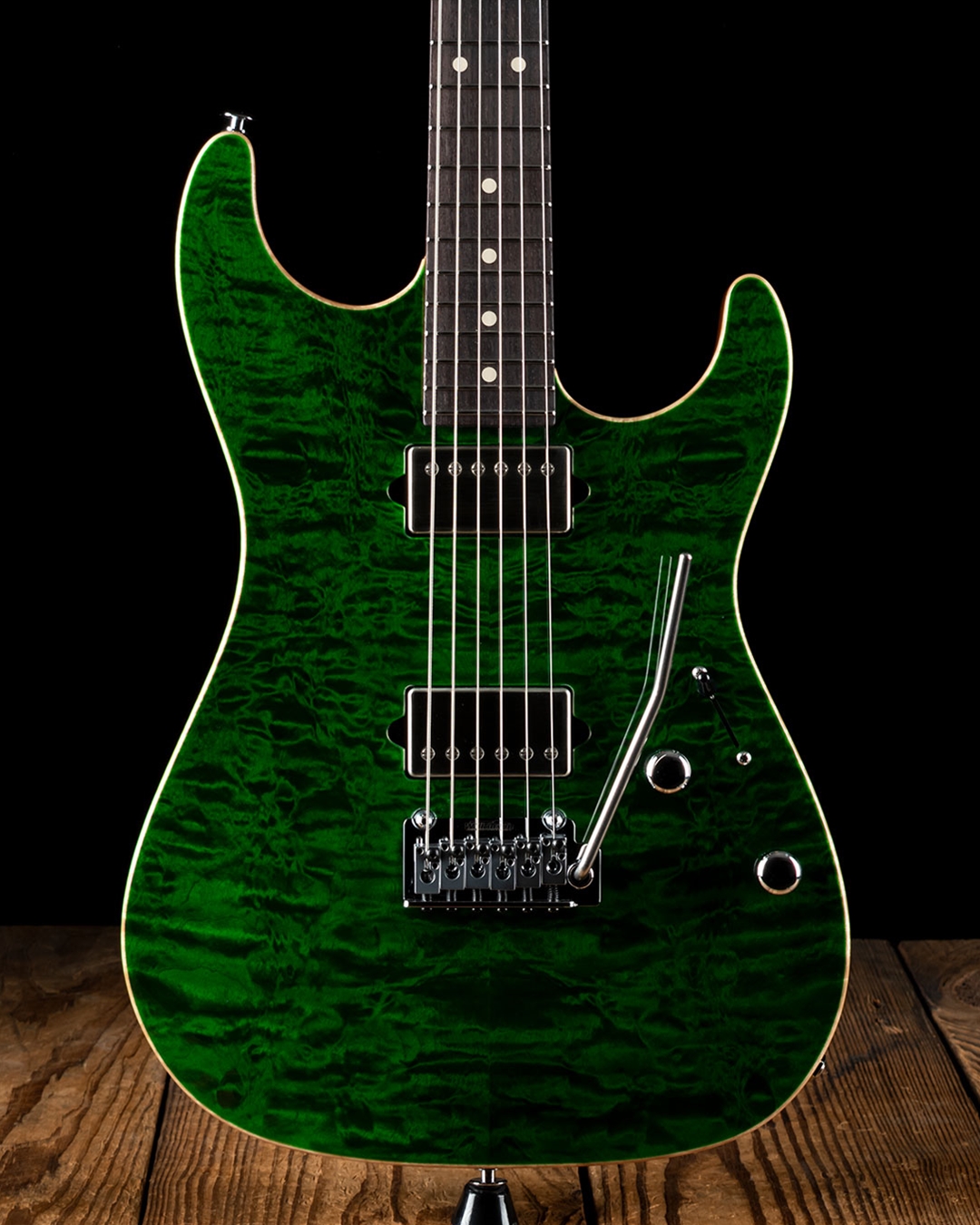 Suhr Standard Custom Quilt Maple/Genuine Mahogany - Trans Green