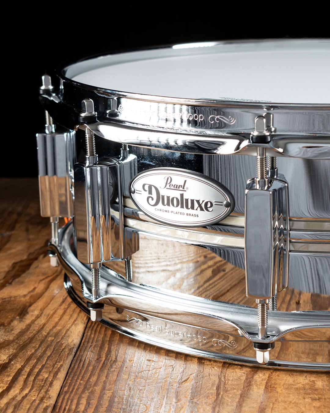 PEARL Duoluxe Chrome over Brass Snare Drum (Available in 2 sizes) — Tom Lee  Music