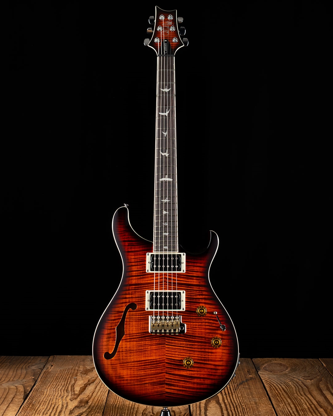 PRS SE Custom 24 Semi-Hollow Piezo - Orange Tiger Smokeburst