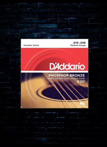 D'Addario EJ17 Phosphor Bronze Acoustic Strings - Medium (13-56)