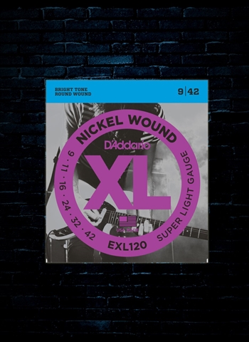 D'Addario EXL120 XL Nickel Wound Electric Strings - Super Light (9-42)