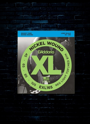 D'Addario EXL165 XL Nickel Wound Bass Strings - Long Scale Custom Light (45-105)