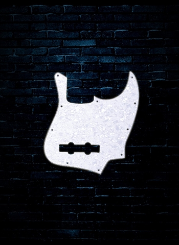 Fender 10-Hole Contemporary Jazz Bass Pickguard - White Moto