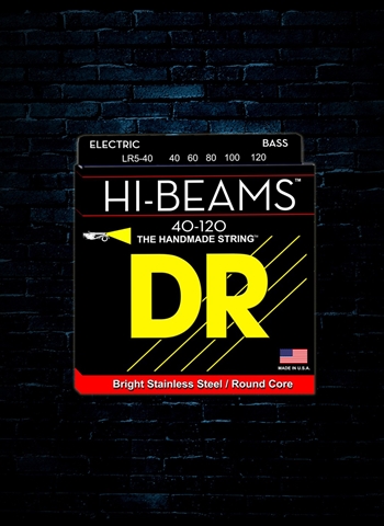 DR LR5-40 Hi-Beam Stainless Steel Bass Strings - 5-String Lite (40-120)