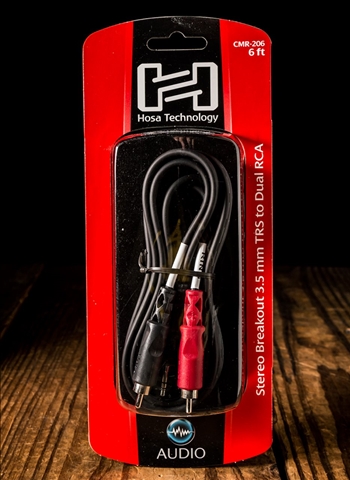 Hosa CMR-206 - 6' 3.5mm TRS to Dual RCA Stereo Breakout Cable | NStuffmusic.com