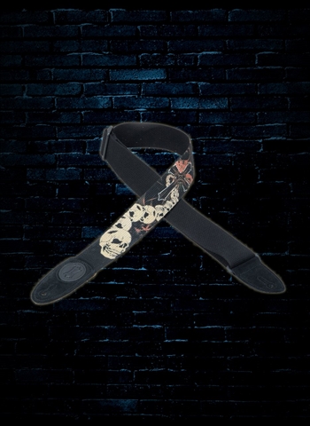 Levys MSSC8A-002 - 2" Sub-Printed Cotton Strap - Skulls and Cross