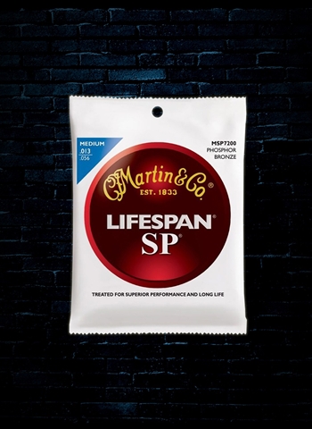 Martin MSP7200 SP Lifespan 92/8 Phosphor Bronze Acoustic Strings - Medium (13-56)