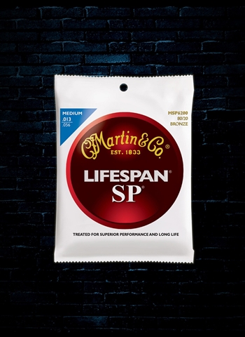 Martin MSP6200 SP Lifespan 80/20 Bronze Acoustic Strings - Medium (13-56)