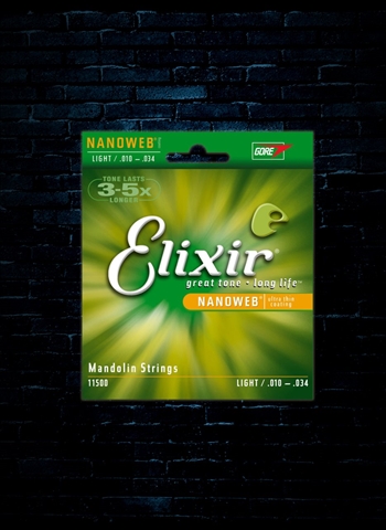Elixir 11500 Nanoweb 80/20 Bronze Mandolin Strings - Light (10-34)