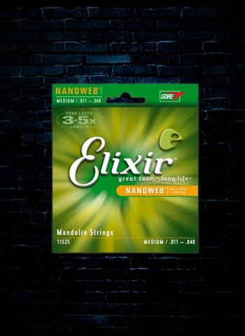 Elixir 11525 Nanoweb 80/20 Bronze Mandolin Strings - Medium (11-40)