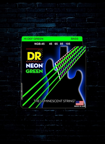 DR NGB-45 K3 NEON Green Bass Strings - Medium (45-105)
