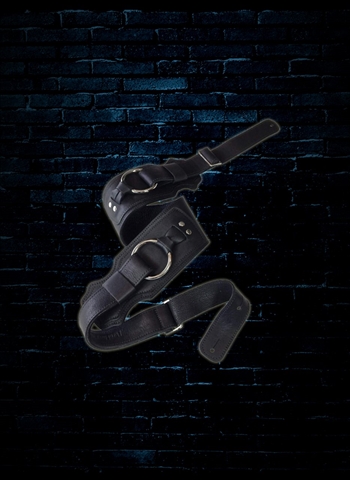 Franklin Straps BR-BK-BK - 3.5" Glove Leather Ring Bass Strap - Black