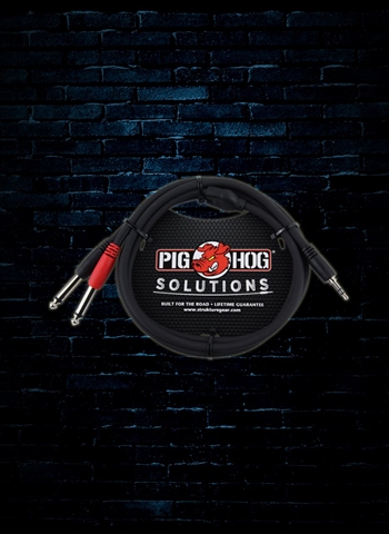 PigHog PB-S3403 3' 3.5mm to Dual 1/4" Stereo Breakout Cable