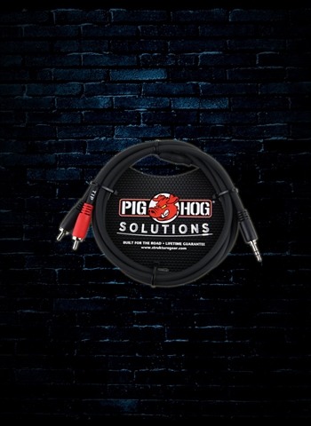 PigHog PB-S3R03 3' 3.5mm to Dual RCA Stereo Breakout Cable