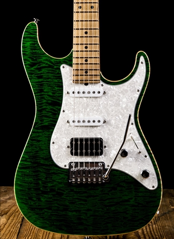 Suhr Standard Custom Quilted Maple/Roasted Maple - Trans Green