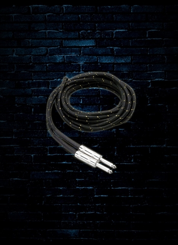 Hosa 3GT-18C4 - 18' Cloth Guitar Cable - Black/Gold