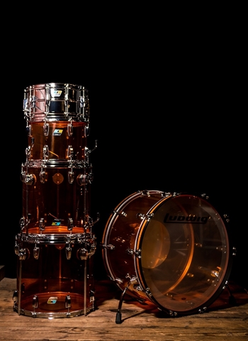 Ludwig Zep L8264LX Vistalite 5-Piece Drum Set - Amber