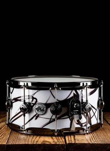 DW 6.5"x14" Collector's Series Snare Drum - White Glass Contrail