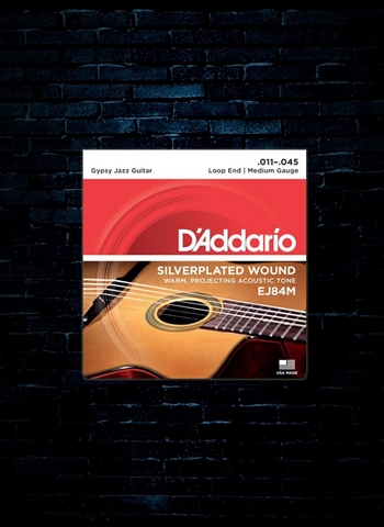 D'Addario EJ84M Gypsy Jazz Loop End Acoustic Strings - Medium (11-45)