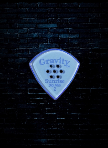 Gravity 2mm Sunrise Shape Big Mini Multi-Hole Grip Guitar Pick - Blue