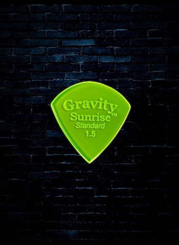 Gravity 1.5mm Sunrise Shape Standard Guitar Pick - Fluorescent Green