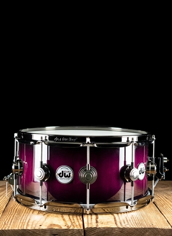 DW 6.5"x14" Pure Purpleheart Snare Drum - Violet to Dark Purple Burst