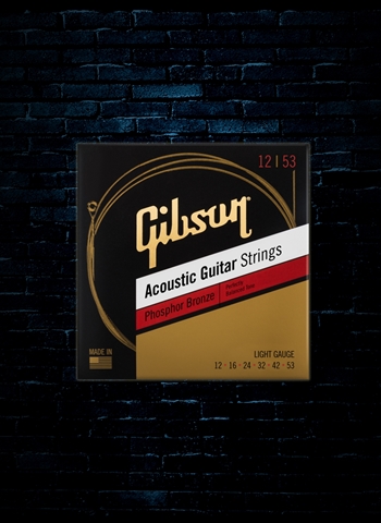 Gibson Phosphor Bronze Acoustic Strings - Light (12-53)