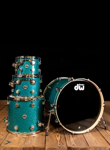 Drum Workshop Collector's Series 4-Piece Drum Set - Teal Glass