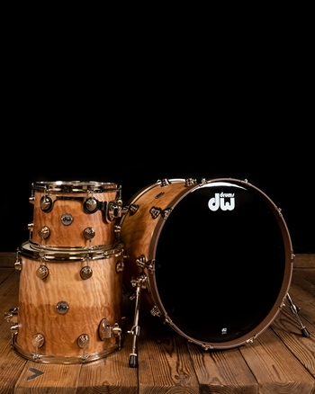 Drum Workshop Collector's Series 3-Piece Purplecore Mahogany Exotic Set - 2-Tone Quilted Maple Hard Satin