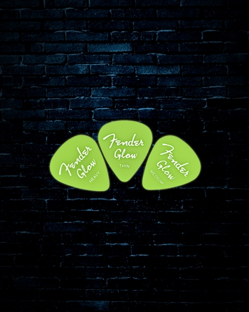 Fender Glow In The Dark 351 Guitar Picks (12 Pack)