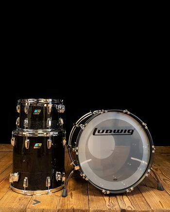 Ludwig L94233LX - 50th Anniversary Vistalite 3-Piece Drum Set - Black Sparkle Smoke