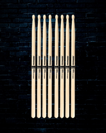 Promark TX5BW Hickory 5B Wood Tip Drumsticks (4 Pack)