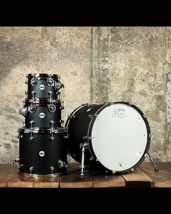 Drum Workshop Design Series 4-Piece Shell Pack Drum Set - Black Satin