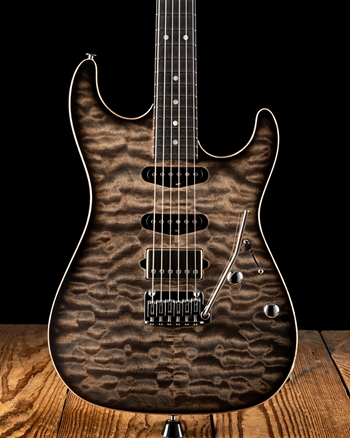 Suhr Standard Custom Quilt Maple/Swamp Ash - Trans Charcoal Burst