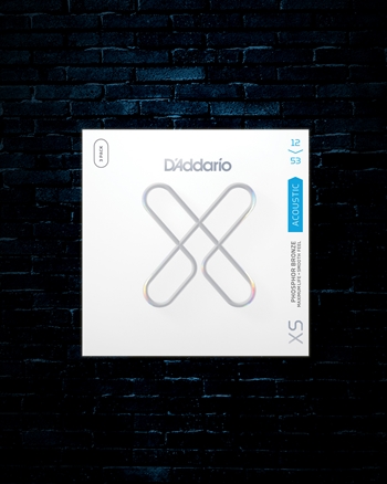 D'Addario XS Phosphor Bronze Acoustic Strings (3 Pack) - Light (12-53)