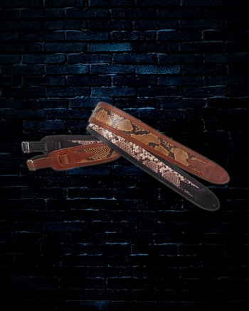 LM Products 2.5" Gallery Series Luxe Snake Guitar Strap - Brown