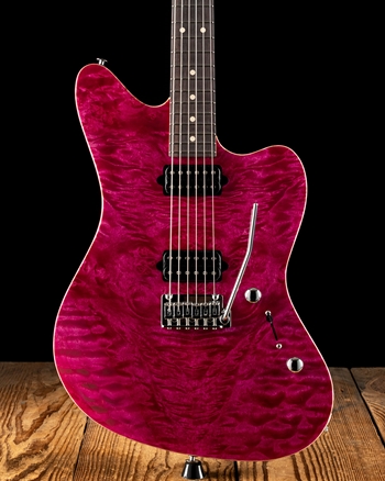 Suhr Custom Classic JM Waterfall Burl Maple/Black Limba - Magenta Pink