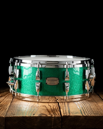 Yamaha 6"x14" Absolute Hybrid Maple Snare Drum - Jade Green Sparkle