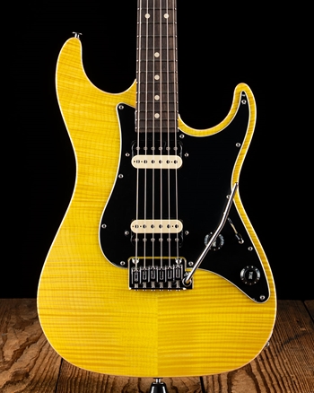 Suhr Standard Custom Flame Maple/African Okoume - Trans Lemon Yellow