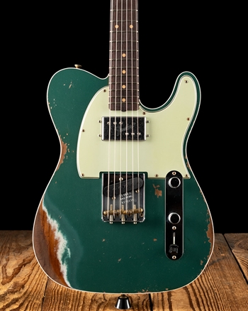 Fender Custom Shop Limited Edition CuNiFe Heavy Relic Telecaster Custom - Aged Sherwood Green Metallic over 3-Color Sunburst